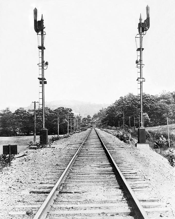 Railroad Train Signals Photograph by Underwood Archives