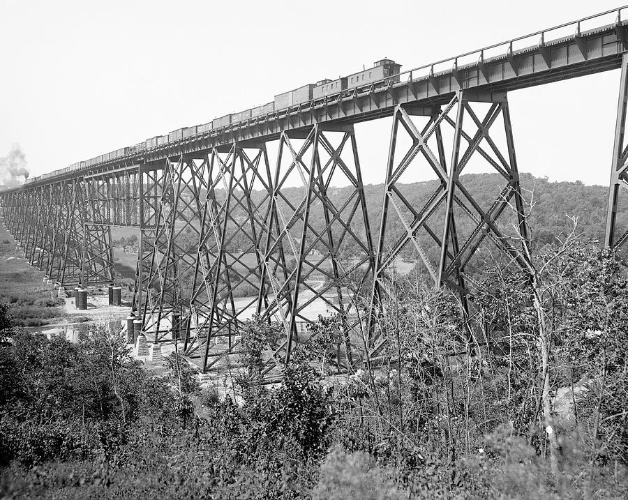 Railroad Viaduct Near Boone Photograph by Library Of Congress/science Photo Library