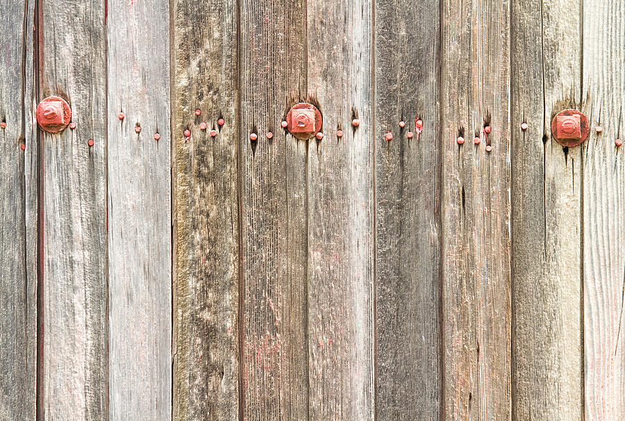 Railroad Wood Texture and Red Bolts  Photograph by James BO Insogna