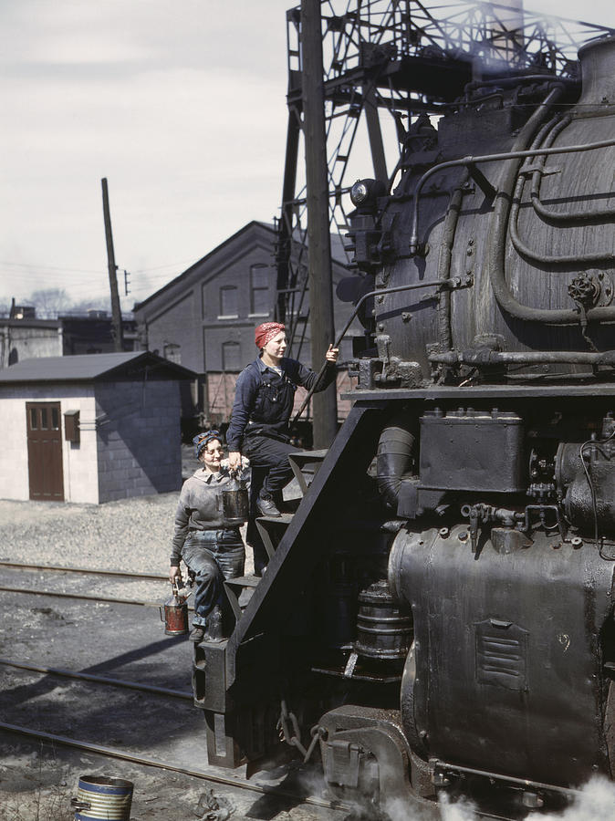Train Photograph - Railroad Workers, 1943 by Granger