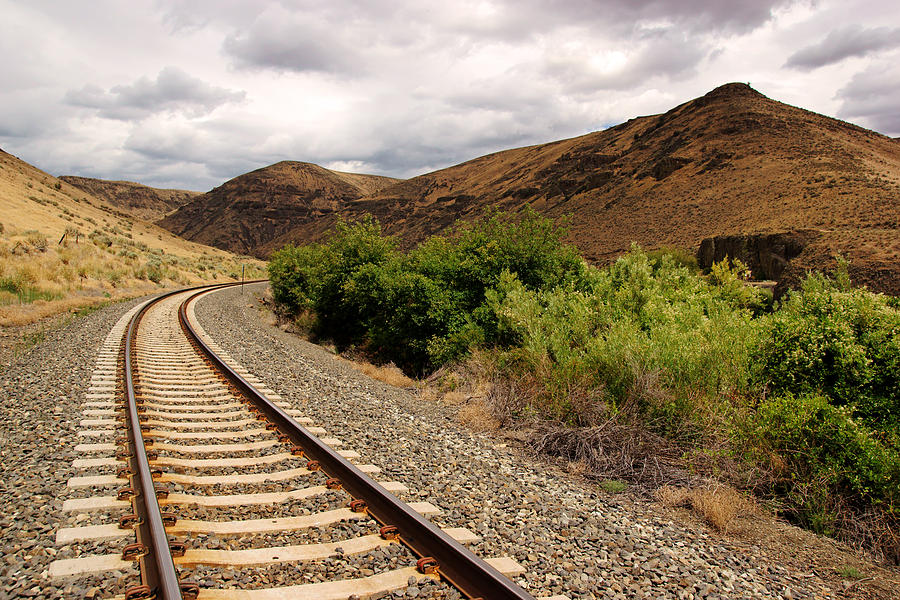 Rails through Yakima Canyon Photograph by Daniel Woodrum