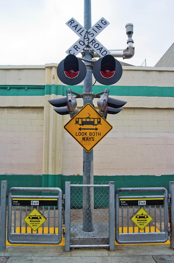 Railway Crossing In Downtown Los Angeles Photograph By Mark Williamson