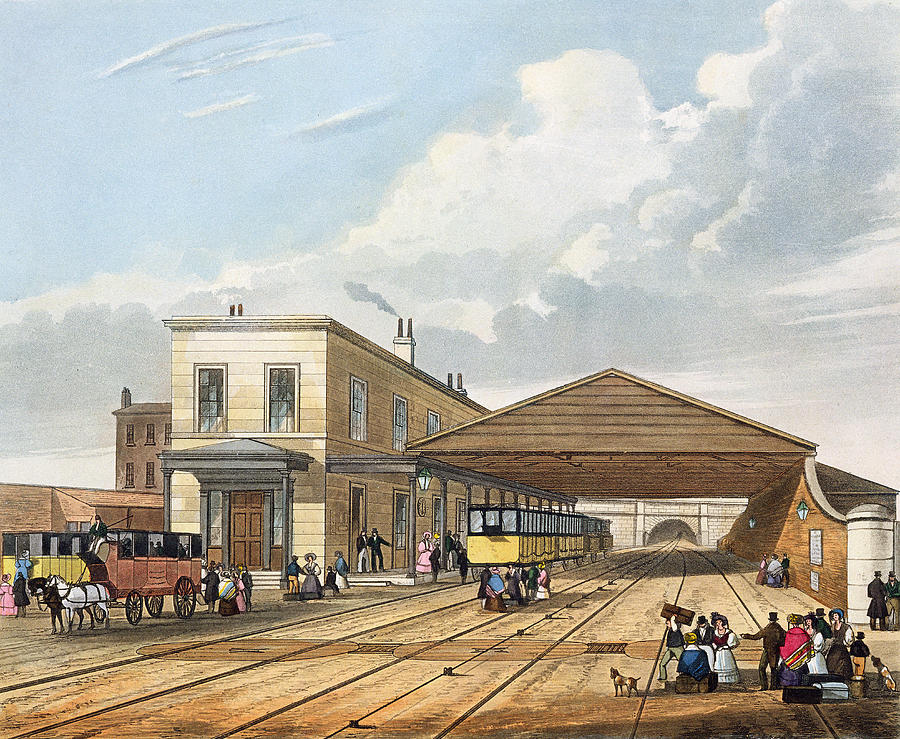 Train Station Drawing - Railway Office, Liverpool, Plate 8 by Thomas Talbot Bury