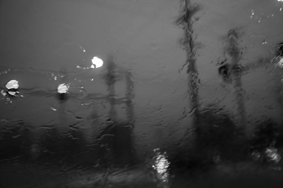 Rain Abstract II black and white Photograph by Toni Hopper