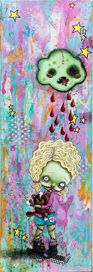 Kawaii Painting - Rain Brain by Lizzy Love