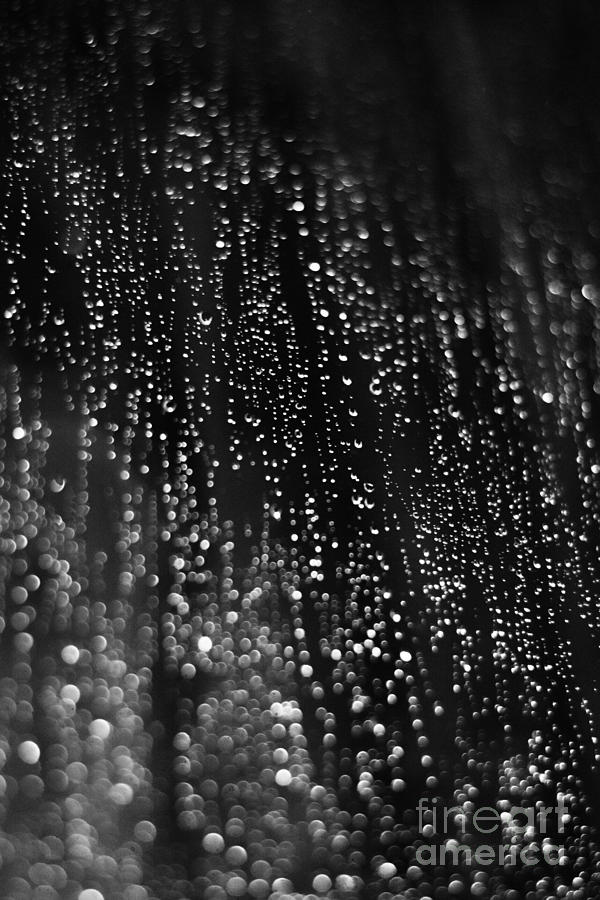 Black And White Photograph - Rain Drops on the Window by Cheryl Baxter