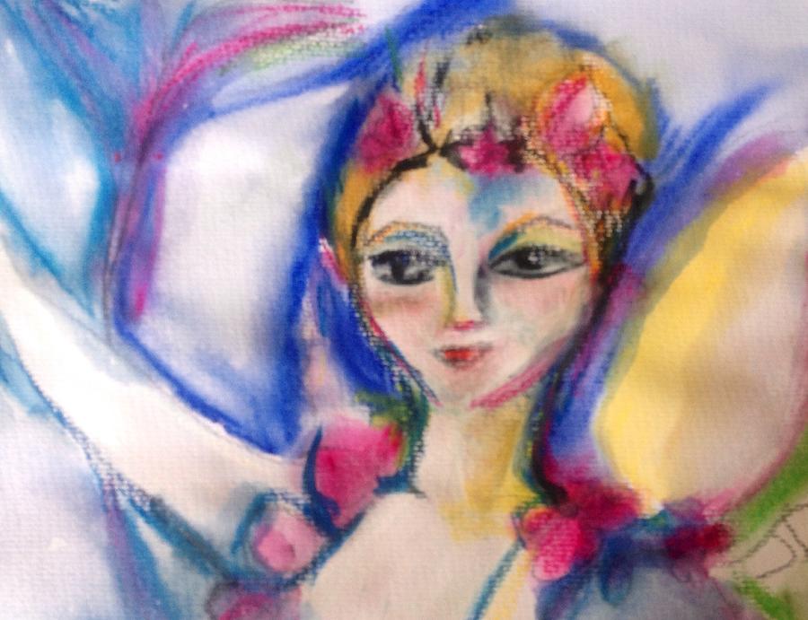 Rain fairy in Spring Painting by Judith Desrosiers