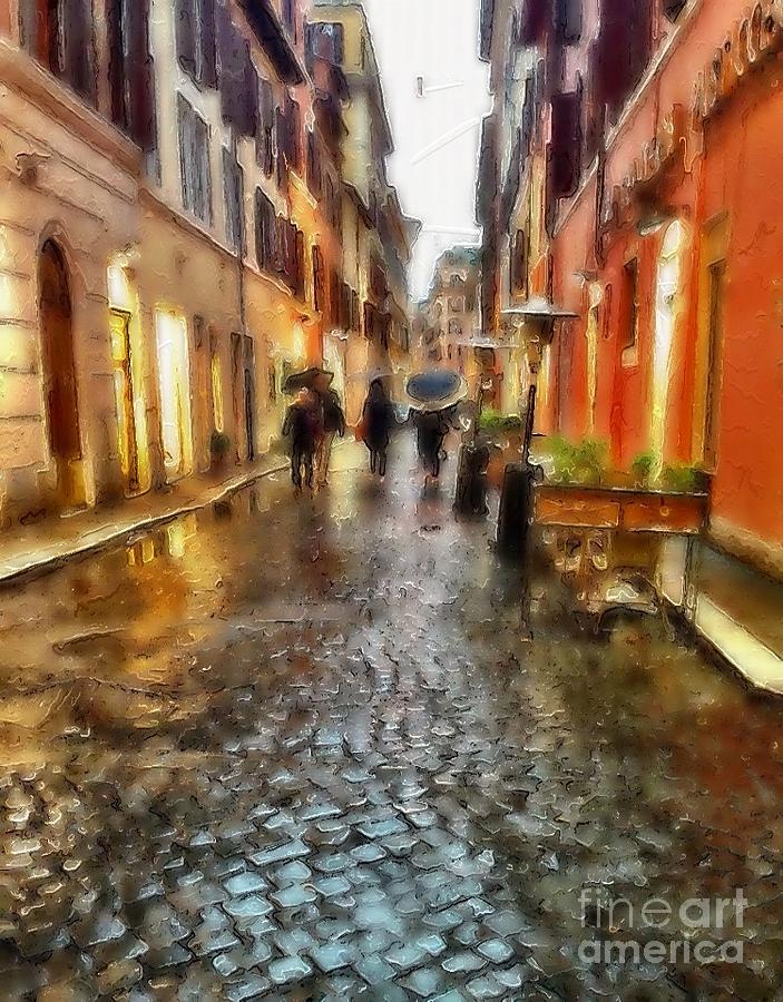 rain in Rome... Mixed Media by Lauren Serene