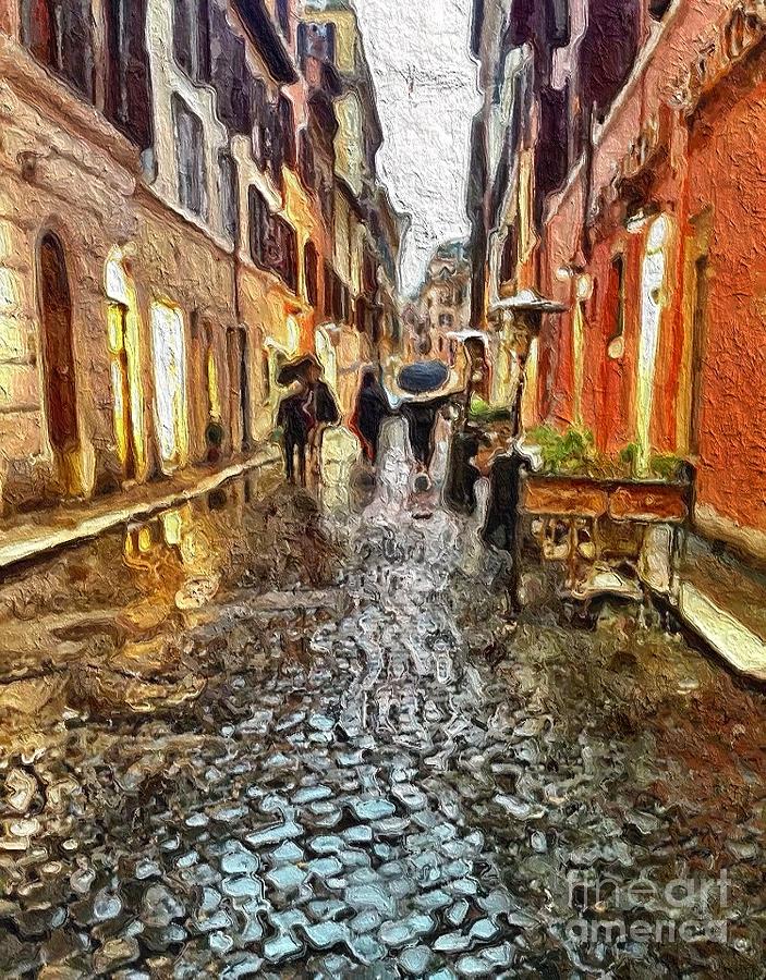 Rain in Rome today Mixed Media by Lauren Serene