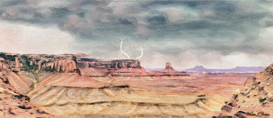 Rain on Desert Buttes Digital Art by Walter Colvin
