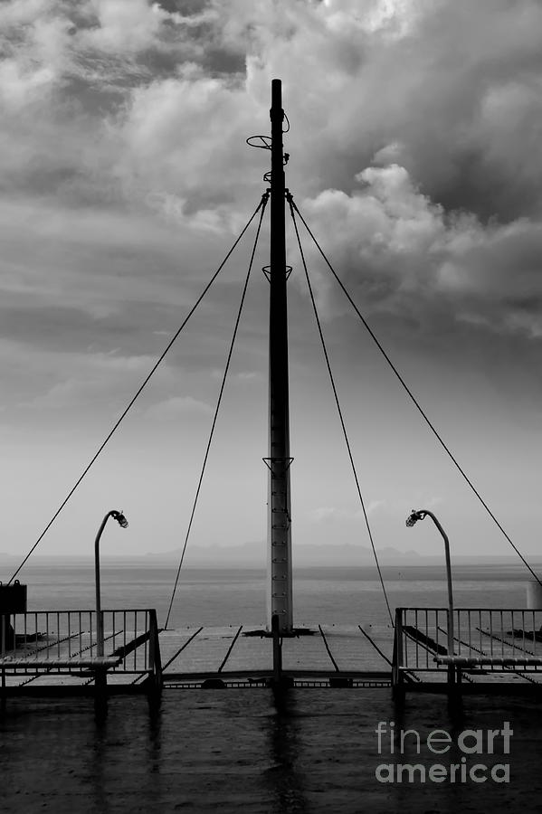 Black And White Photograph - Rain On The Ferry by Michelle Meenawong