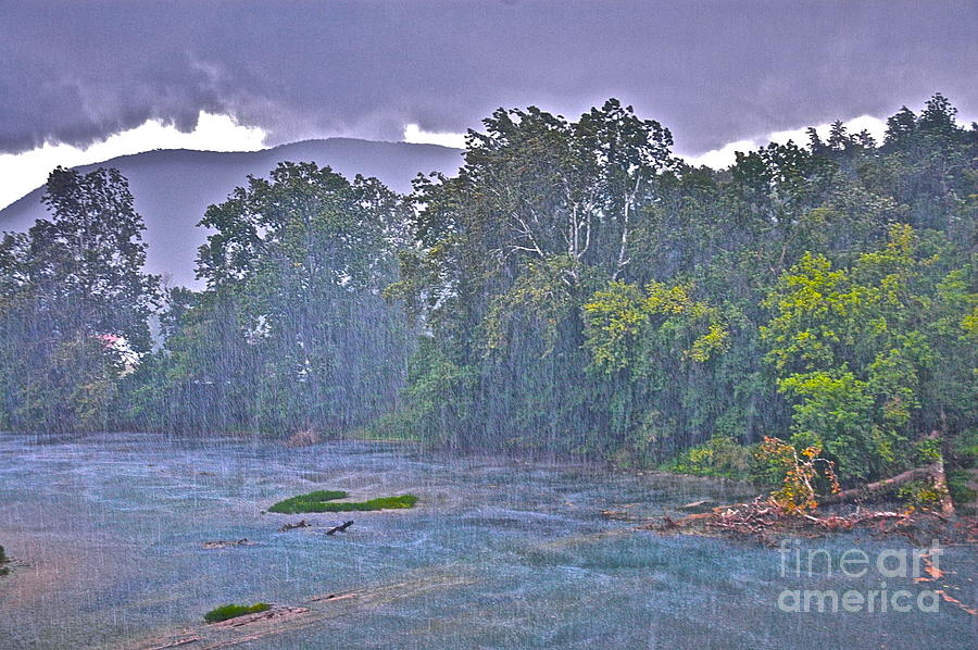 Rain on the River Photograph by Tracy Rice Frame Of Mind
