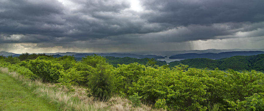 Rain over Blue Ridge Mountains Photograph by Spencer Bodian