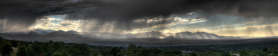Mountain Photograph - Rain over Salt Lake City by Christopher Broste
