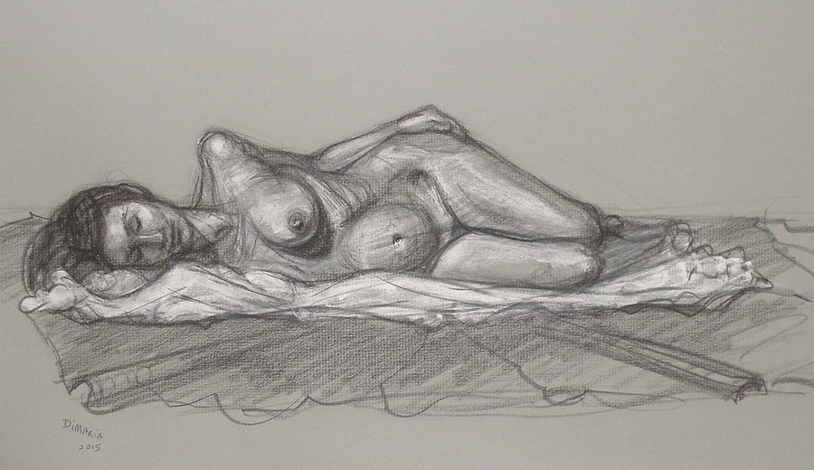 Rain Reclining Drawing by Donelli  DiMaria