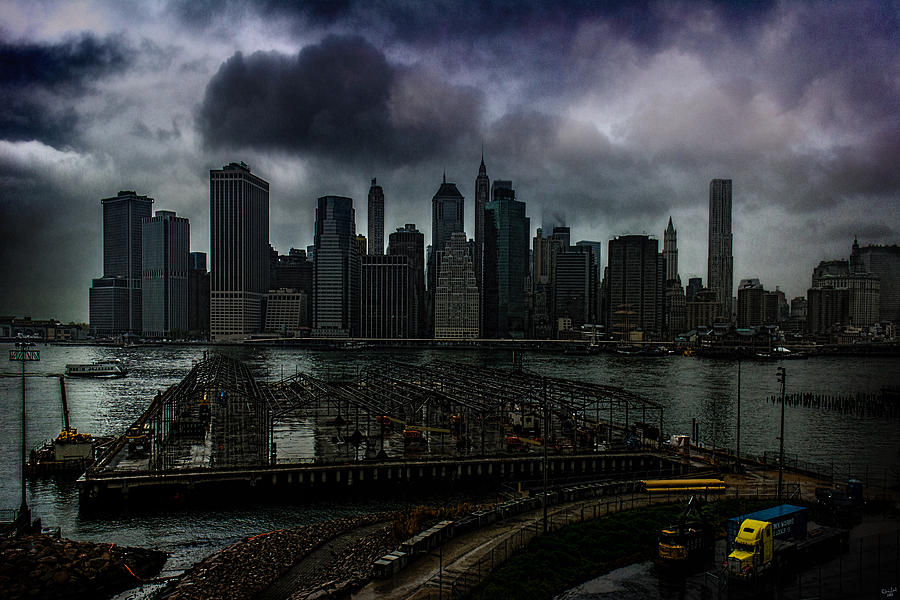 New York City Skyline Photograph - Rain Showers Likely Over Downtown Manhattan by Chris Lord