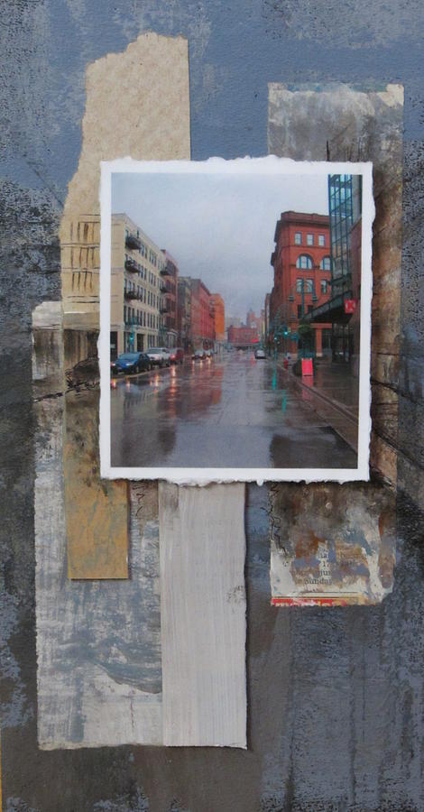 Rain Water Street  Mixed Media by Anita Burgermeister