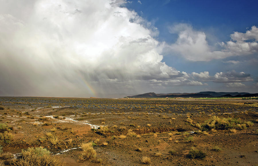 Rainbow After Storm In Moroccan Desert Photograph by Pavliha