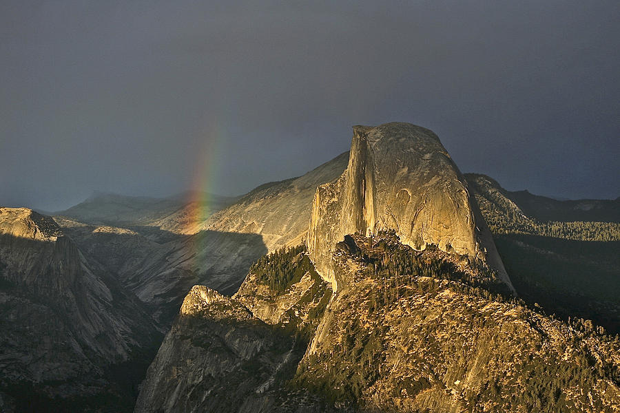 Rainbow and Half Dome Photograph by SC Heffner
