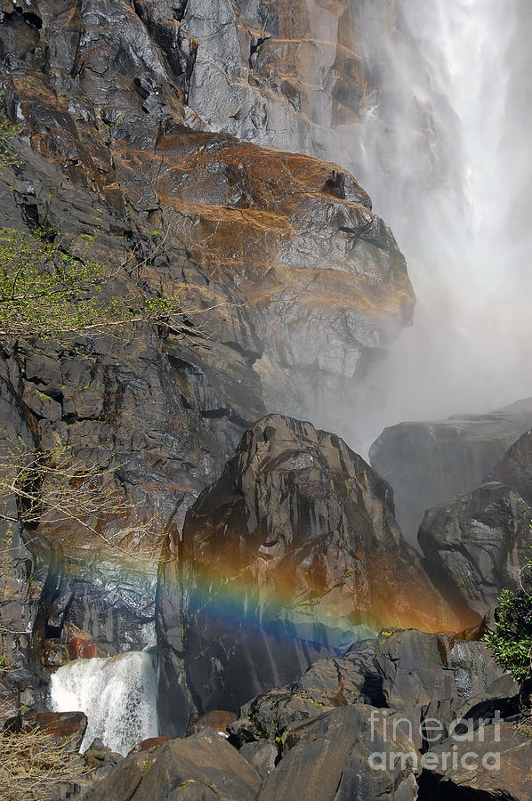 Yosemite National Park Photograph - Rainbow and Mist by Debra Thompson