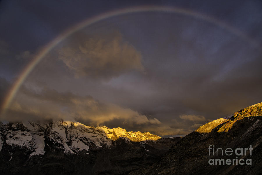 Rainbow At Diavolezza Photograph by Timothy Hacker