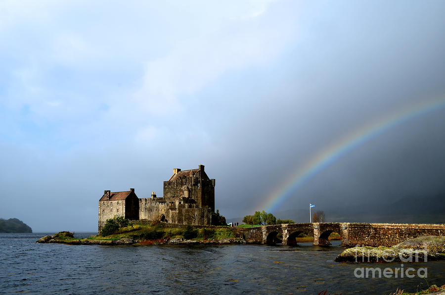 Castle Photograph - Rainbow at Eilean Donan by DejaVu Designs