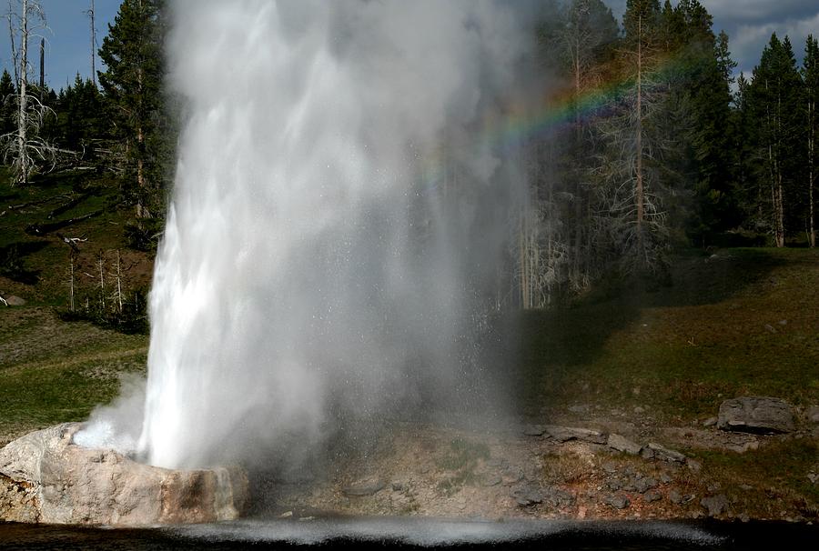 Rainbow at Riverside Geyser Photograph by Jetson Nguyen