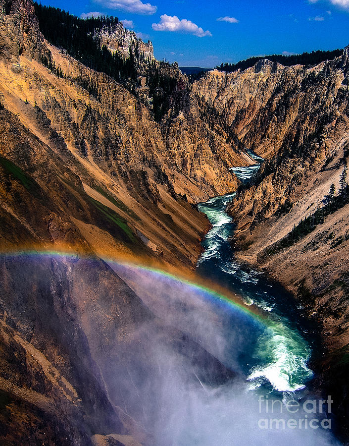 Yellowstone National Park Photograph - Rainbow at the Grand Canyon Yellowstone National Park by Edward Fielding