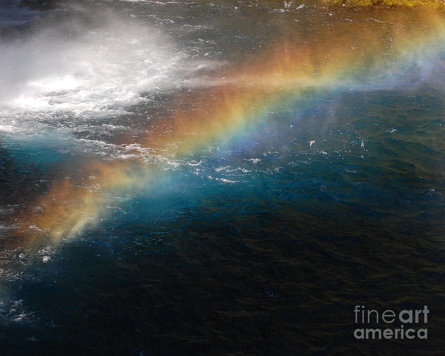 Rainbow At Waterfall Base Photograph by Debra Thompson