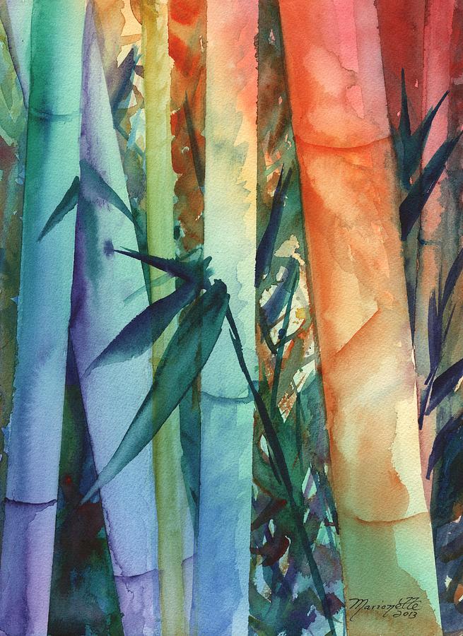 Colorful Bamboo Painting - Rainbow Bamboo 2 by Marionette Taboniar