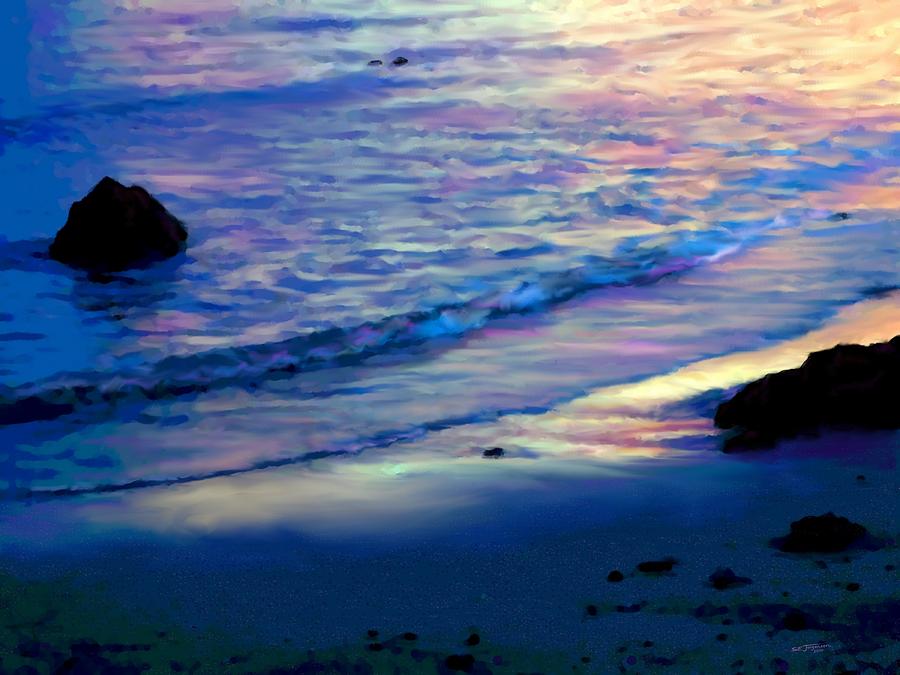 Rainbow Beach Sunset Reflections Painting by Stephen Jorgensen
