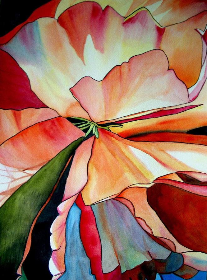 Flowers Still Life Painting - Rainbow Begonia by Sacha Grossel