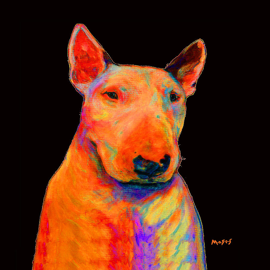 Rainbow Bull Terrier Painting by Dale Moses