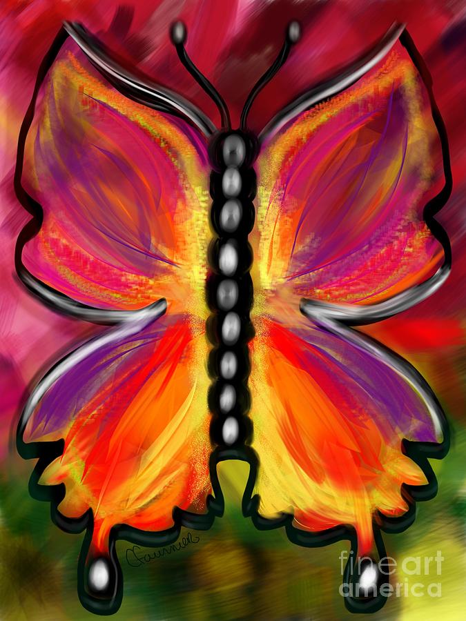 Rainbow Butterfly Digital Art by Christine Fournier