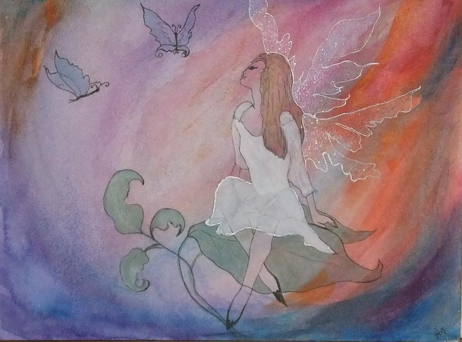 Rainbow Butterfly Fairy Painting by Lynne McQueen