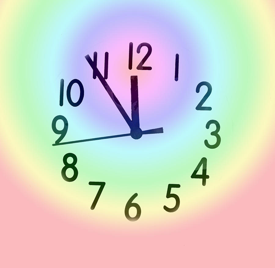 Rainbow Clock Digital Art by Ian  MacDonald