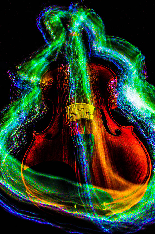 Rainbow Cloud Violin Photograph by Gerald Kloss