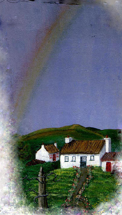 Rainbow Cottages Painting by Barbara McDevitt