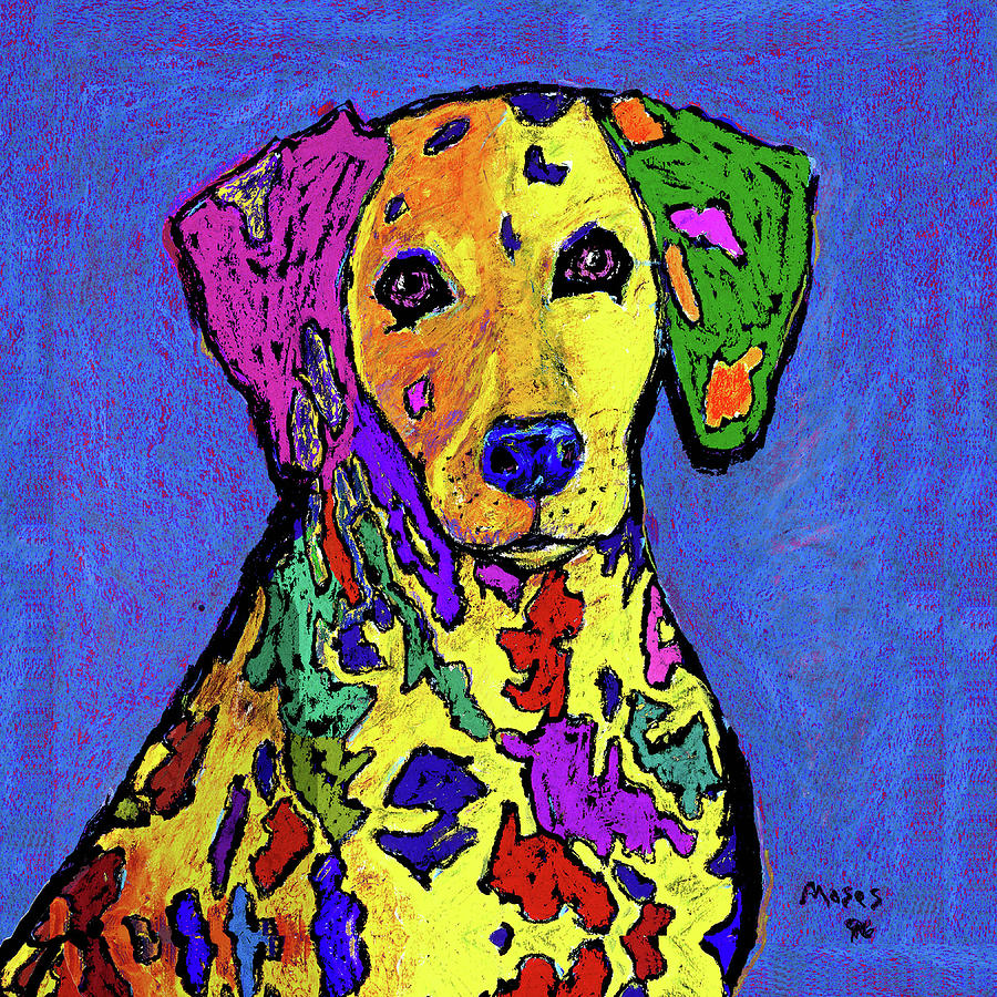 Rainbow Dalmatian Painting by Dale Moses