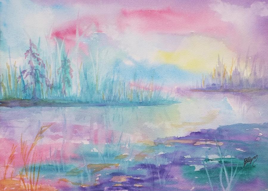 Rainbow Dawn Painting by Ellen Levinson
