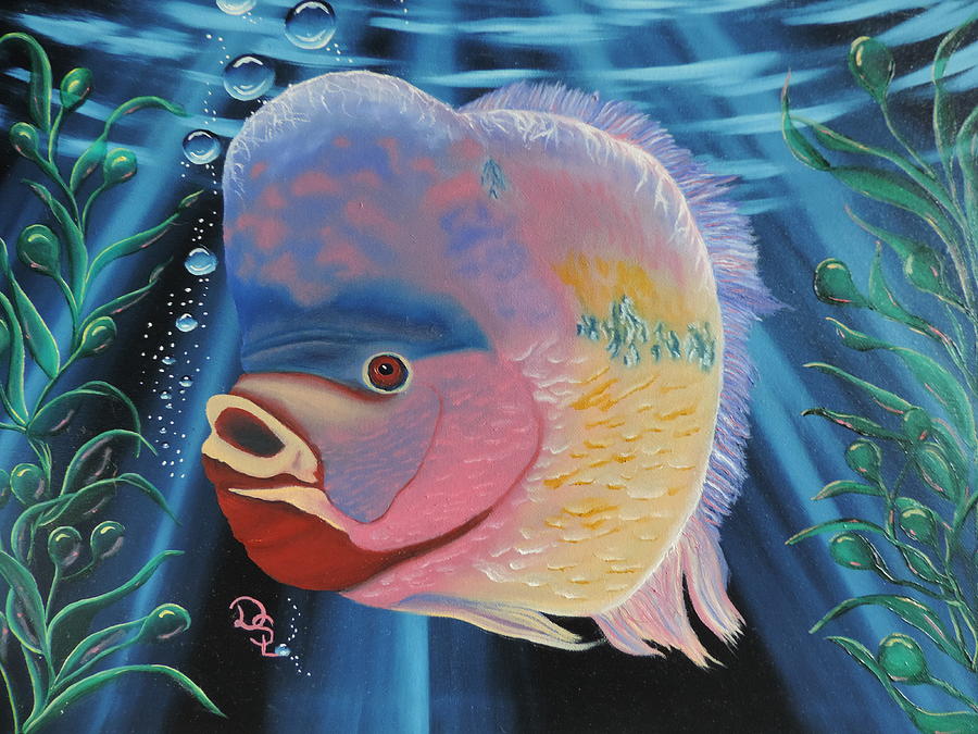 Rainbow Devil Fish Painting