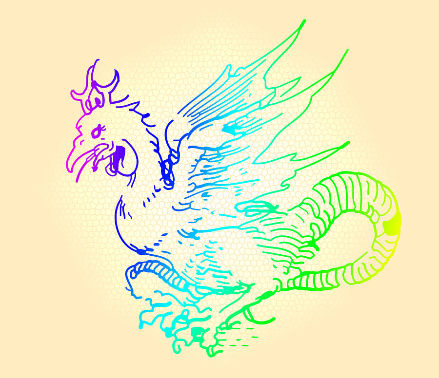 Albrecht Durer Drawing - Rainbow Dragon by    