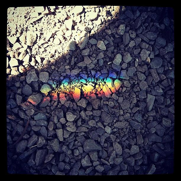 Science Photograph - #rainbow Effect On The Gravel From A by Yana Galanin