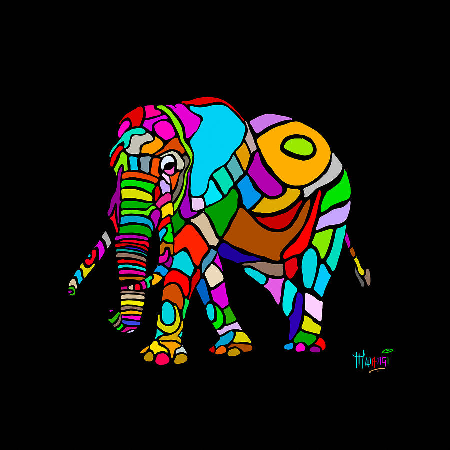 Rainbow Elephant Digital Art by Anthony Mwangi