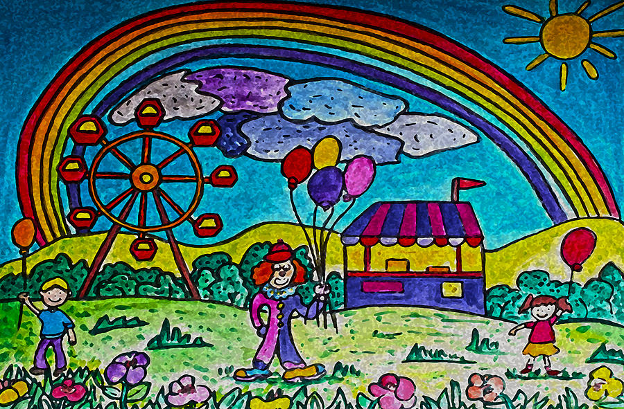 Rainbow Fair Painting by Monica Engeler