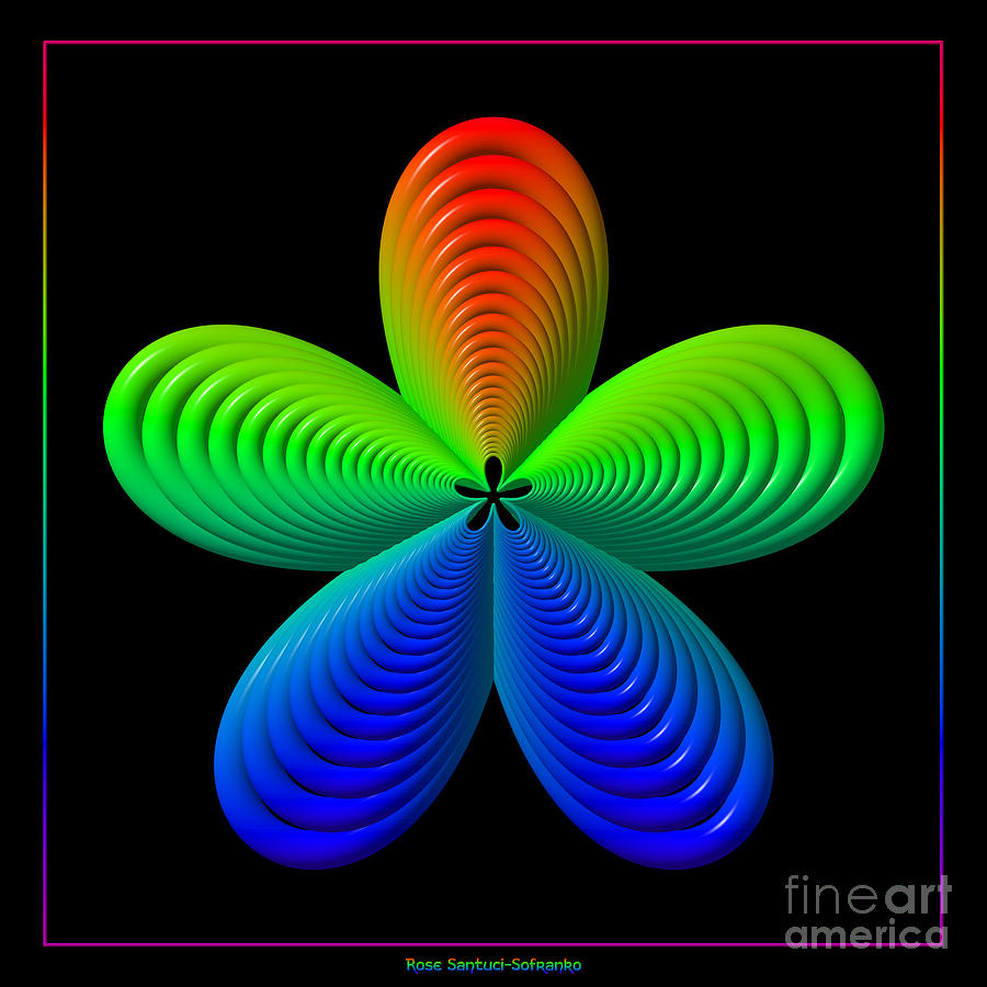 Rainbow Flower Digital Art by Rose Santuci-Sofranko