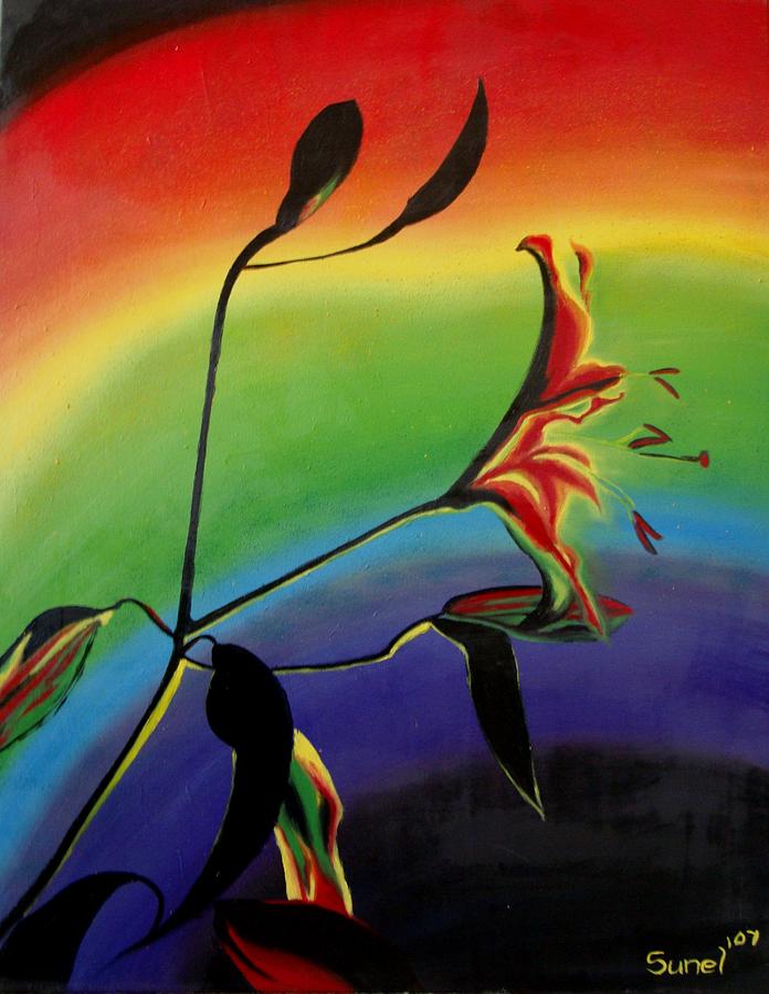 Rainbow Flower Painting by Sunel De Lange