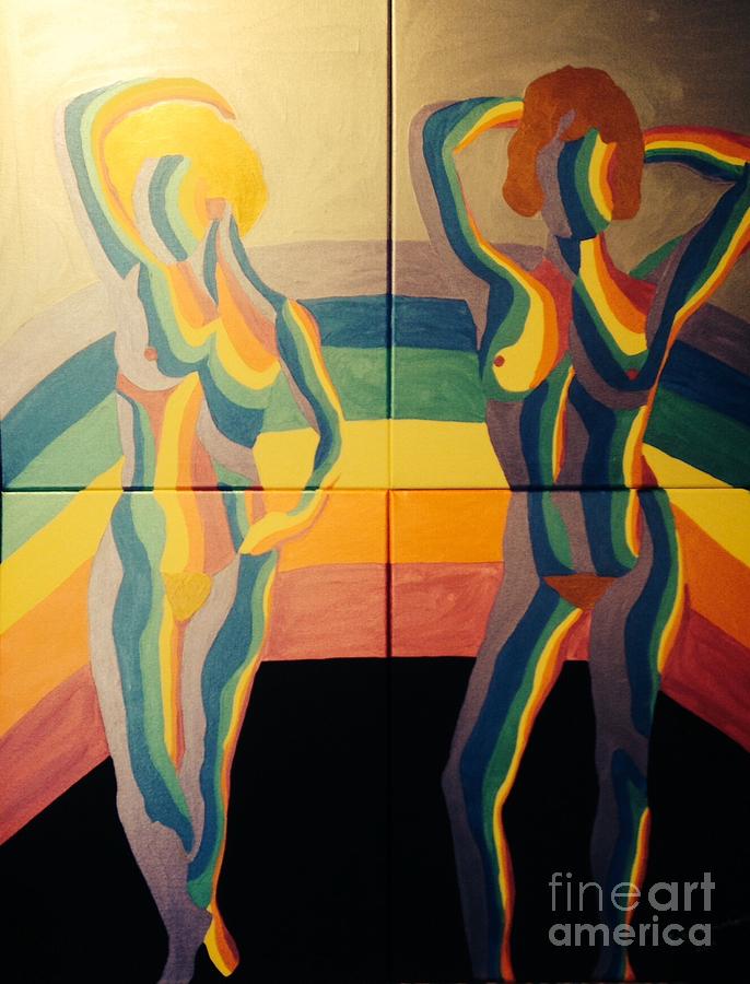 Rainbow Girls Painting by Erika Jean Chamberlin