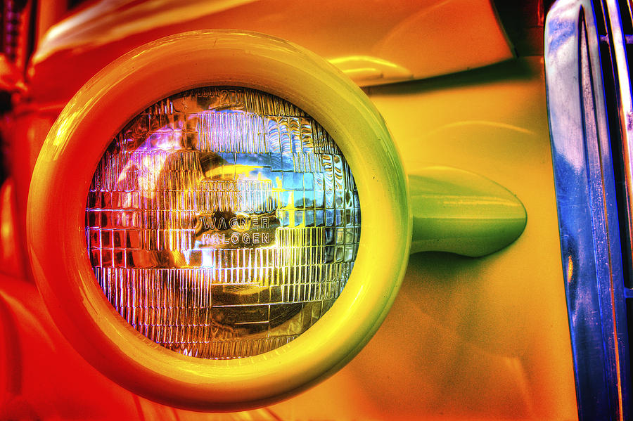 Rainbow Headlight Photograph by Richard J Cassato