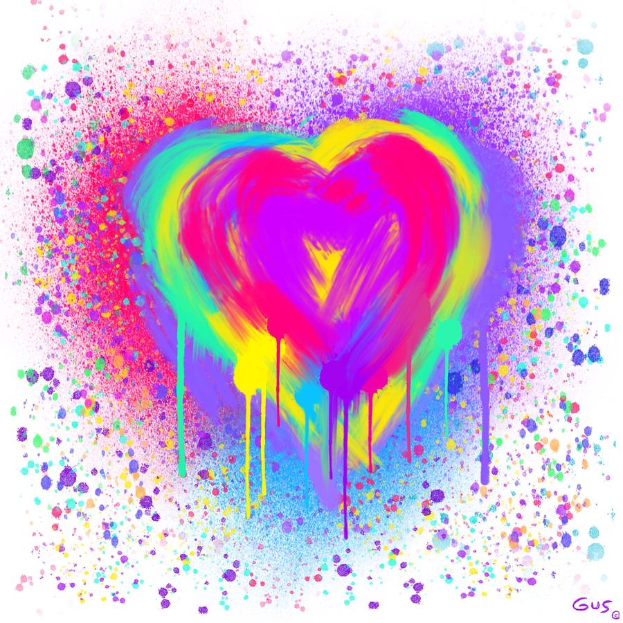 Rainbow Heart Painting by Nick Gustafson